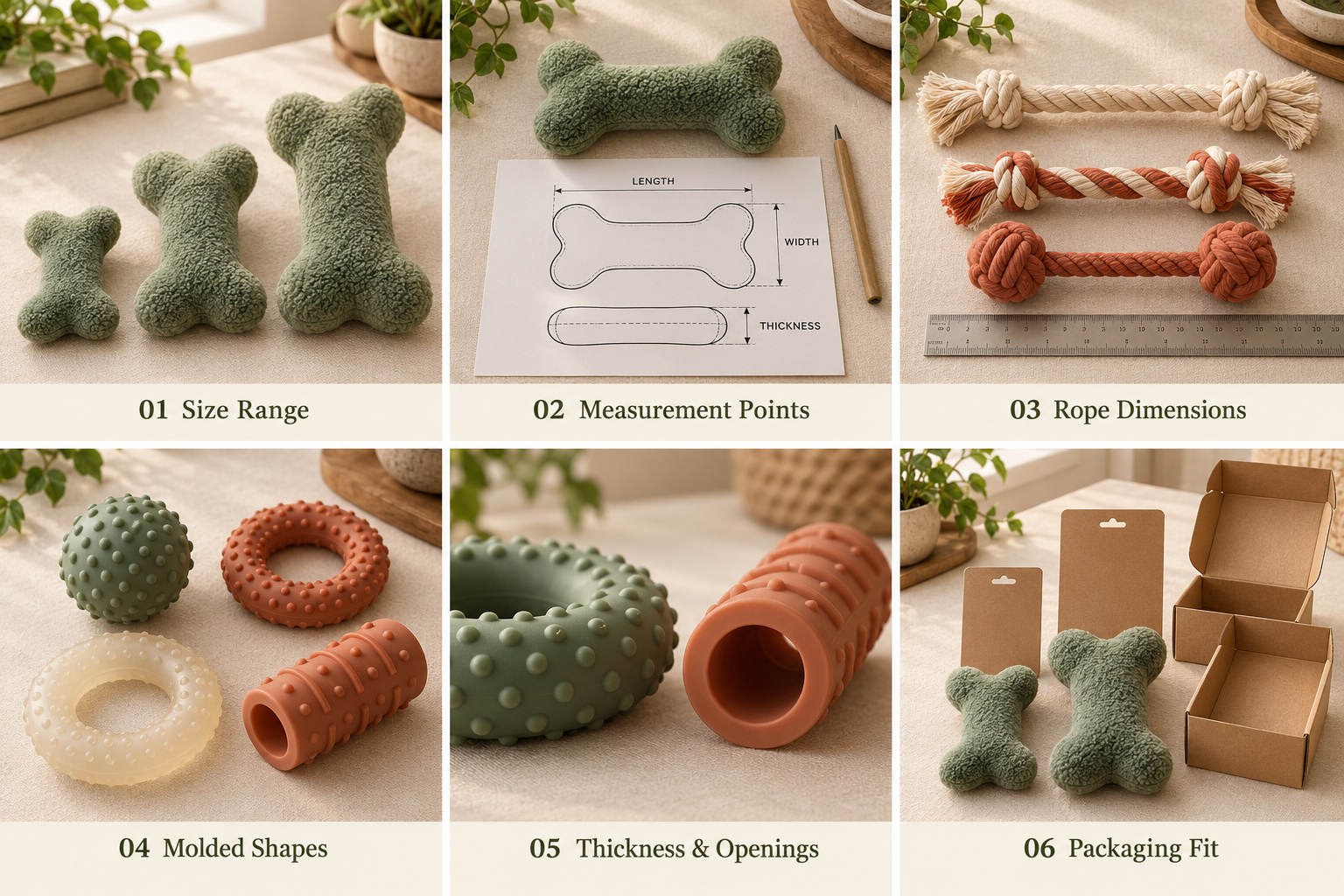 Custom pet toy sizes, shapes and packaging fit