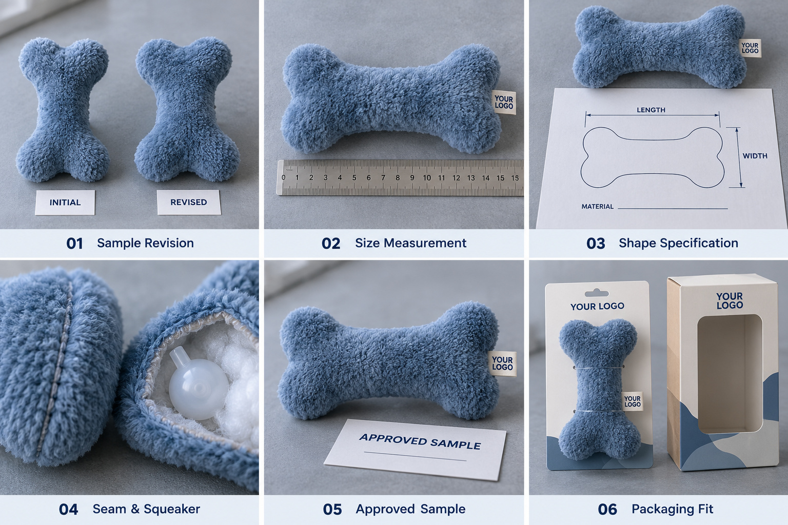 Custom plush toy measurements and sample approval